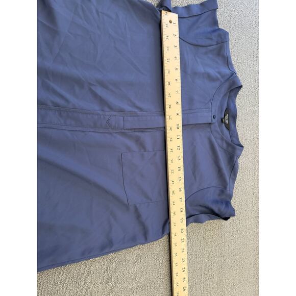 Simply Vera Verawang Women's Large Blue Short Sleeve Pocket Tunic Blouse - Picture 5 of 12